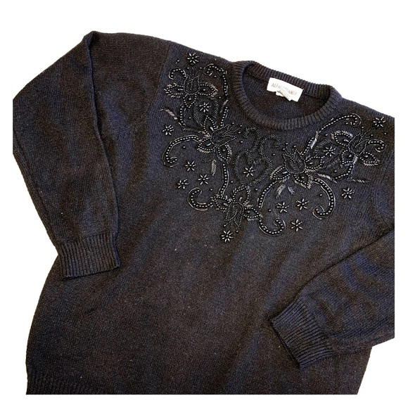 Vintage Sweaters - Vintage Alfred dunner beaded knit sweater